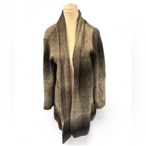 Eileen Fisher Gray Ombré Mohair Wool Blend Open Front Cardigan Sweater Women M
